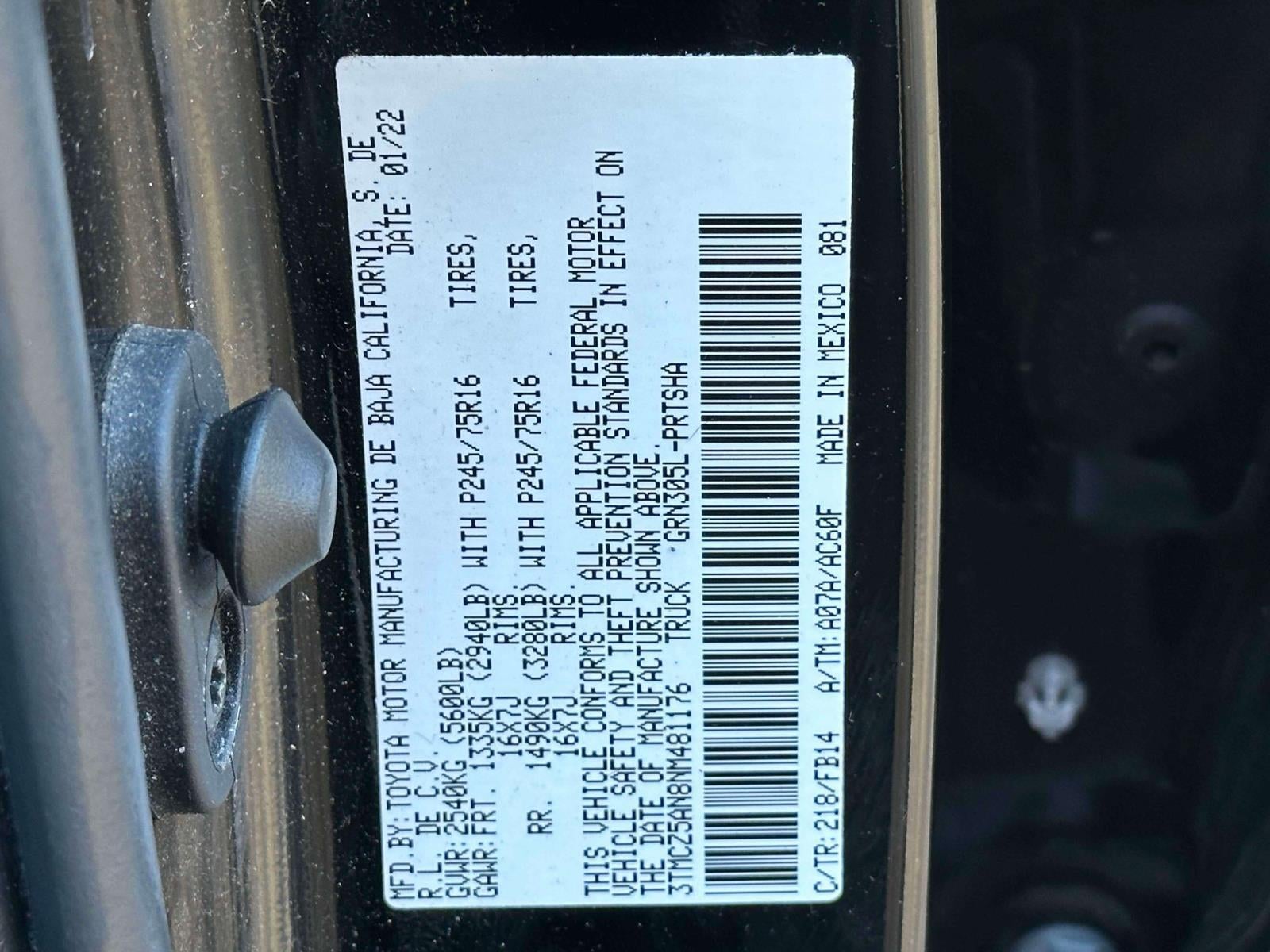 2022 Toyota Tacoma SR V6