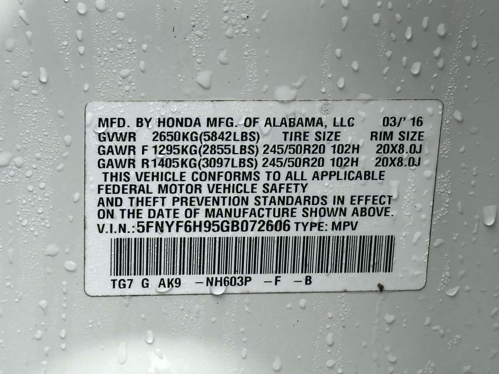 2016 Honda Pilot Touring